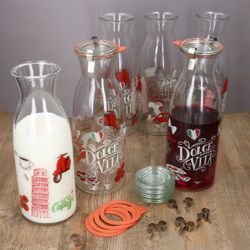 03-806076-Ritzenhoff-und-Breker-Palermo-Karaffe-1L-mit-WECK-Zubehoer-Ambientebild.jpg 6er Set Palermo Karaffe 1 Liter + Weck-Glasdeckel + Einkochring + Klammern - 806076_Bild_3