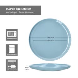 05-414196-Ritzenhoff-und-Breker-Jasper-Graublau-Speiseteller-25-2cm-Bemassung.jpg 12tlg Tafelservice Jasper Graublau aus Steingut - 6x 414196 & 6x 414226_Bild_7
