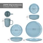32tlg Kombiservice Jasper Graublau für 8 Personen aus Steingut - 8x 414110 + 8x 414196 + 8x 414219 + 8x 414226_Bild_6