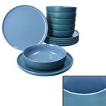 12tlg Tafelservice Jasper Ozeanblau aus Steingut - 6x 414363 & 6x 414387_Bild_2