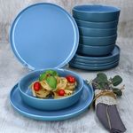 12tlg Tafelservice Jasper Ozeanblau aus Steingut - 6x 414363 & 6x 414387_Bild_3