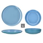 12tlg Tafelservice Jasper Ozeanblau aus Steingut - 6x 414363 & 6x 414387_Bild_4