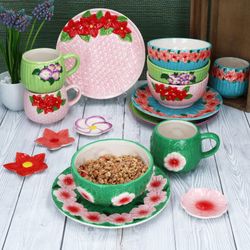 03-24307521-HIT-Flori-Flower-Fruehstuecksset-16tlg-Ambientebild.jpg 16tlg Frühstücksset FLORI FLOWER bunt für 4 Personen aus Steingut - 24307521_Bild_3