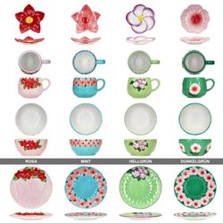 04-24307521-HIT-Flori-Flower-Fruehstuecksset-16tlg-alle-Teile.jpg 16tlg Frühstücksset FLORI FLOWER bunt für 4 Personen aus Steingut - 24307521_Bild_4
