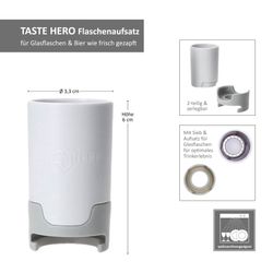 06-Taste-Hero-Flaschenaufsatz-weiss-Bemassung.jpg 2x Taste Hero Flaschenaufsatz passend für Glasflaschen _Bild_7