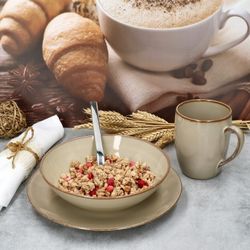 05-582760-Maeser-OSSIA-Sand-Fruehstuecksset-6tlg-Ambientebild.jpg 6tlg Frühstücksset OSSIA Tearose SAND für 2 Personen aus Steingut - 582760_Bild_6