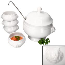 01-162426-113093-5tlg-Set-LEO-Loewenkopfterrine-2L-und-4x0-25L-Deko.jpg 25L weiß aus Steingut _Bild_1