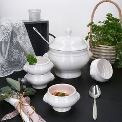 03-162426-113093-5tlg-Set-LEO-Loewenkopfterrine-2L-und-4x0-25LAmbientbeild.jpg 25L weiß aus Steingut _Bild_3