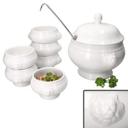 01-162426-113093-7tlg-Set-LEO-Loewenkopfterrine-2L-und-6x0-25L-Deko.jpg 25L weiß aus Steingut _Bild_1