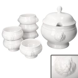 02-162426-113093-7tlg-Set-LEO-Loewenkopfterrine-2L-und-6x0-25L.jpg 25L weiß aus Steingut _Bild_2