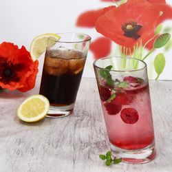 03-11007020S-Borgonovo-Pisa-Longdrink-Glaeser-360ml-6er-Ambientebild-Drink.jpg 6er Set PISA schräge Longdrink-Gläser aus Glas - 11007020S_Bild_3