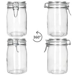 04-17103520S-Norma-Vorratsglas-1L-360-Grad-Ansicht.jpg 6er Set Einmachglas Bügelverschluss NORMA 1L - 17103520S_Bild_6
