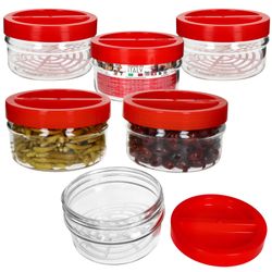 01-17305322S-Ortes-Vorratsdose-1-5L-roter-Deckel-6er-Set-Deko.jpg 5L mit rotem Kunststoffdeckel - 17305322S_Bild_1