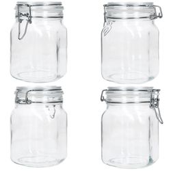 04-17211020S-Borgonovo-PRIMA-Vorratsglaeser-1L-eckig-360-Grad-Ansicht-METRO.jpg 6er Set Einmachglas eckig Bügelverschluss PRIMA 1L - 17211020S_Bild_3