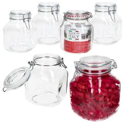 01-17212520S-Borgonovo-Prima-Vorratsglas-2L-eckig-6er-Set-Deko.jpg 6er Set Einmachglas eckig Bügelverschluss PRIMA 2L - 17212520S_Bild_1