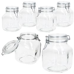 02-17212520S-Borgonovo-Prima-Vorratsglas-2L-eckig-6er-Set.jpg 6er Set Einmachglas eckig Bügelverschluss PRIMA 2L - 17212520S_Bild_2