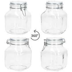 04-17212520S-Borgonovo-Prima-Vorratsglas-2L-eckig-360-Grad-Ansicht.jpg 6er Set Einmachglas eckig Bügelverschluss PRIMA 2L - 17212520S_Bild_4