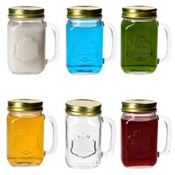 01-12004322S-Borgonovo-Country-Henkel-Becher-aus-Glas-6er-Set-Deko.jpg 6er Set COUNTRY Trinkgläser mit Henkel & Schraubdeckel - 12004322S_Bild_1