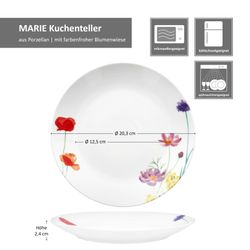 06-166029-MamboCat-Marie-Dessertteller-Bemassung.jpg 6er Set MARIE Kuchenteller Porzellan für 6 Personen_Bild_6