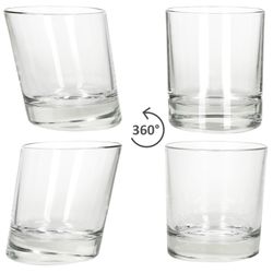 04-11006820S-Borgonovo-Pisa-Whisky-Tumbler-350ml-360-Grad-Ansicht.jpg 12er Set PISA schräge Whisky-Tumbler aus Glas - 11006820S_Bild_4