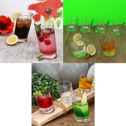 03-11006520S-11007020S-11006820S-Borgonovo-Pisa-18tlg-Set-Longdrink-Whisky-Schnaps-Glaeser-Ambientebild-01.jpg 6x Whisky-Tumbler 11006820S & 6x Schnapsgläser 11006520S_Bild_3