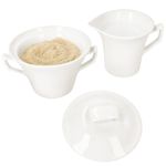 2tlg Set Milchkännchen & Zuckerdose IVORY aus Porzellan_Bild_1