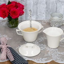 03-162584-162585-MamboCat-Ivory-Milchkaennchen-und-Zuckerdose-Ambientebild-frontal-01.jpg 2tlg Set Milchkännchen & Zuckerdose IVORY aus Porzellan_Bild_2