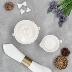 05-162584-162585-MamboCat-Ivory-Milchkaennchen-und-Zuckerdose-Ambientebild-oben-02.jpg 2tlg Set Milchkännchen & Zuckerdose IVORY aus Porzellan_Bild_5