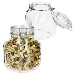 01-17212520S-Borgonovo-Prima-Vorratsglas-2L-eckig-2er-Set-Deko.jpg 2er Set Einmachglas eckig Bügelverschluss PRIMA 2L - 17212520S_Bild_1
