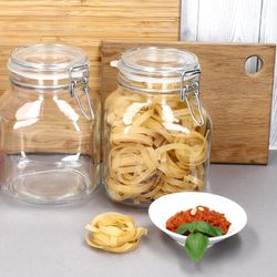 05-17212520S-Borgonovo-Prima-Vorratsglas-2L-eckig-2er-Ambientebild-02.jpg 2er Set Einmachglas eckig Bügelverschluss PRIMA 2L - 17212520S_Bild_5
