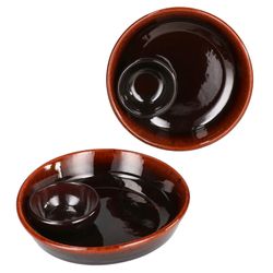 02-240733-3-Torrent-Juego-Tapas-Schale-14cm-Oliven-Cazuela-dunkelbraun-2er-Set.jpg 2er Set JUEGO Ton-Tapas Schale Ø 14cm dunkelbraun - 240733.3_Bild_2