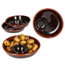 01-240733-3-Torrent-Juego-Tapas-Schale-14cm-Oliven-Cazuela-dunkelbraun-4er-Set-Deko.jpg 4er Set JUEGO Ton-Tapas Schale Ø 14cm dunkelbraun - 240733.3_Bild_1