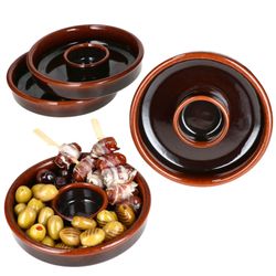 01-240733-4-Torrent-Juego-Tapas-Schale-17cm-Oliven-Cazuela-dunkelbraun-4er-Set-Deko.jpg 4er Set JUEGO Ton-Tapas Schale Ø 17cm dunkelbraun - 240733.4_Bild_1