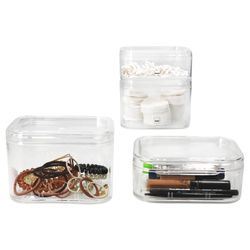 01-20522-20523-Kela-Elina-Utensilienbox-klein-gross-Kunststoff-transparent-4er-Set-Deko.jpg 4tlg Set ELINA Utensilienboxen klein & groß transparent – 2x 20523 & 2x 20522_Bild_1