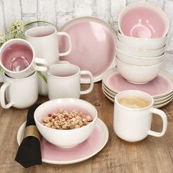 05-162835-162836-162837-MamboCat-Reactive-Glaze-Paris-18tlg-Fruehstuecksservice-Ambientebild-02.jpg 18tlg Frühstücksset REACTIVE GLAZE PARIS Creme & Pink Steingut für 6 Personen_Bild_6