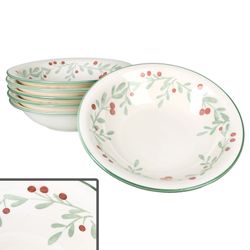 01-23105852-HIT-Holly-Mistelzweig-Berry-Suppenteller-6er-Set.jpg 6er Set Holly Suppenteller Steingut für 6 Personen - 23105852_Bild_1