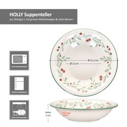 06-23105852-HIT-Holly-Mistelzweig-Berry-Suppenteller-Bemassung.jpg 6er Set Holly Suppenteller Steingut für 6 Personen - 23105852_Bild_6