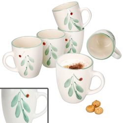 01-23105864-HIT-Holly-Mistelzweig-Berry-Kaffeebecher-6er-Set-Deko.jpg 6er Set Holly Kaffeebecher Steingut für 6 Personen - 23105864_Bild_1