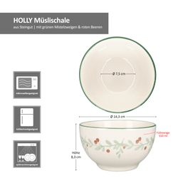 06-23105858-HIT-Holly-Mistelzweig-Berry-Mueslischale-Bemassung1.jpg 6er Set Holly Müslischale Steingut für 6 Personen - 23105858_Bild_6