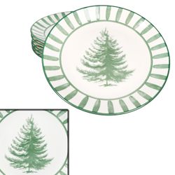 02-23105876-HIT-Tanne-gruen-Tree-Speiseteller-6er-Set.jpg 6er Set Wald grün Speiseteller Steingut für 6 Personen - 23105876_Bild_2