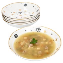 02-23108248-HIT-Stars-schwarz-gold-Schneeflocke-Suppenteller-6er-Set-Deko.jpg 6er Set Stars schwarz-gold Suppenteller Steingut für 6 Personen - 23108248_Bild_2