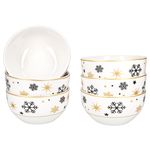 6er Set Stars schwarz-gold Müslischale Steingut für 6 Personen - 23108256_Bild_2