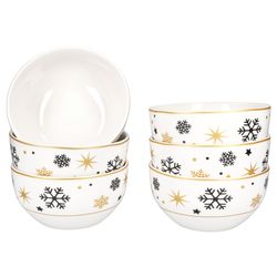 02-23108256-HIT-Stars-schwarz-gold-Schneeflocke-Mueslischale-6er-Set.jpg 6er Set Stars schwarz-gold Müslischale Steingut für 6 Personen - 23108256_Bild_2