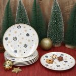 6er Set Stars schwarz-gold Kuchenteller Steingut für 6 Personen - 23108240_Bild_3