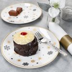 6er Set Stars schwarz-gold Kuchenteller Steingut für 6 Personen - 23108240_Bild_5