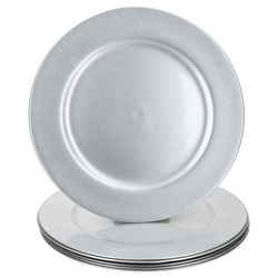 01-22283322-HIT-Silber-Glitzer-Platzteller-6er-Set.jpg 6er Set Platzteller Silber GLITZER Kunststoff - 22283322_Bild_1