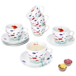 01-163030-163031-MamboCat-Marie-Kaffeetasse-mit-Untertasse-fuer-6Personen-Deko.jpg 6er Set MARIE Kaffeetasse mit Untertasse Porzellan für 6 Personen_Bild_1