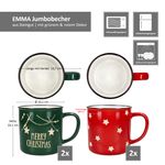 4er Set EMMA Jumbobecher 2x rot & 2x grün Steingut - 23105433_Bild_8