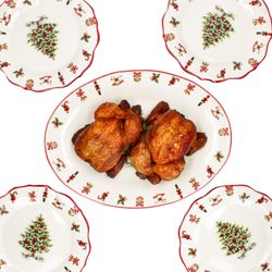 01-1400-45-965-29-MamboCat-Maestro-Natale-5tlg-Lunch-Set-Deko.jpg Maestro Natale Weihnachten 5tlg Lunch Set 1x ovale Platte & 4x Speiseteller aus Keramik - 1x 1400/45 & 4x 965/29_Bild_1