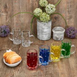 05-13218221S-Borgonovo-Mini-Masskrug-Schnapsglas-4cl-Ambientebild-02-6er.jpg 6er Set Mini-Maßkrug Schnapsglas 4cl aus Glas – 13218221S_Bild_6